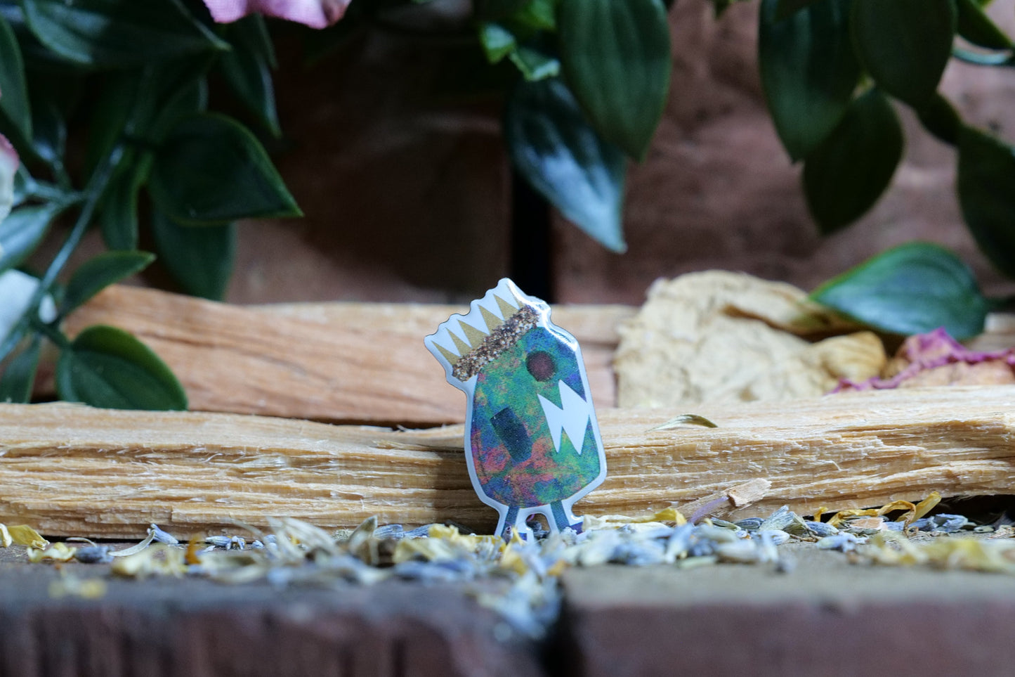 trump impeached...again pina stone surface with flowers and plants in the background